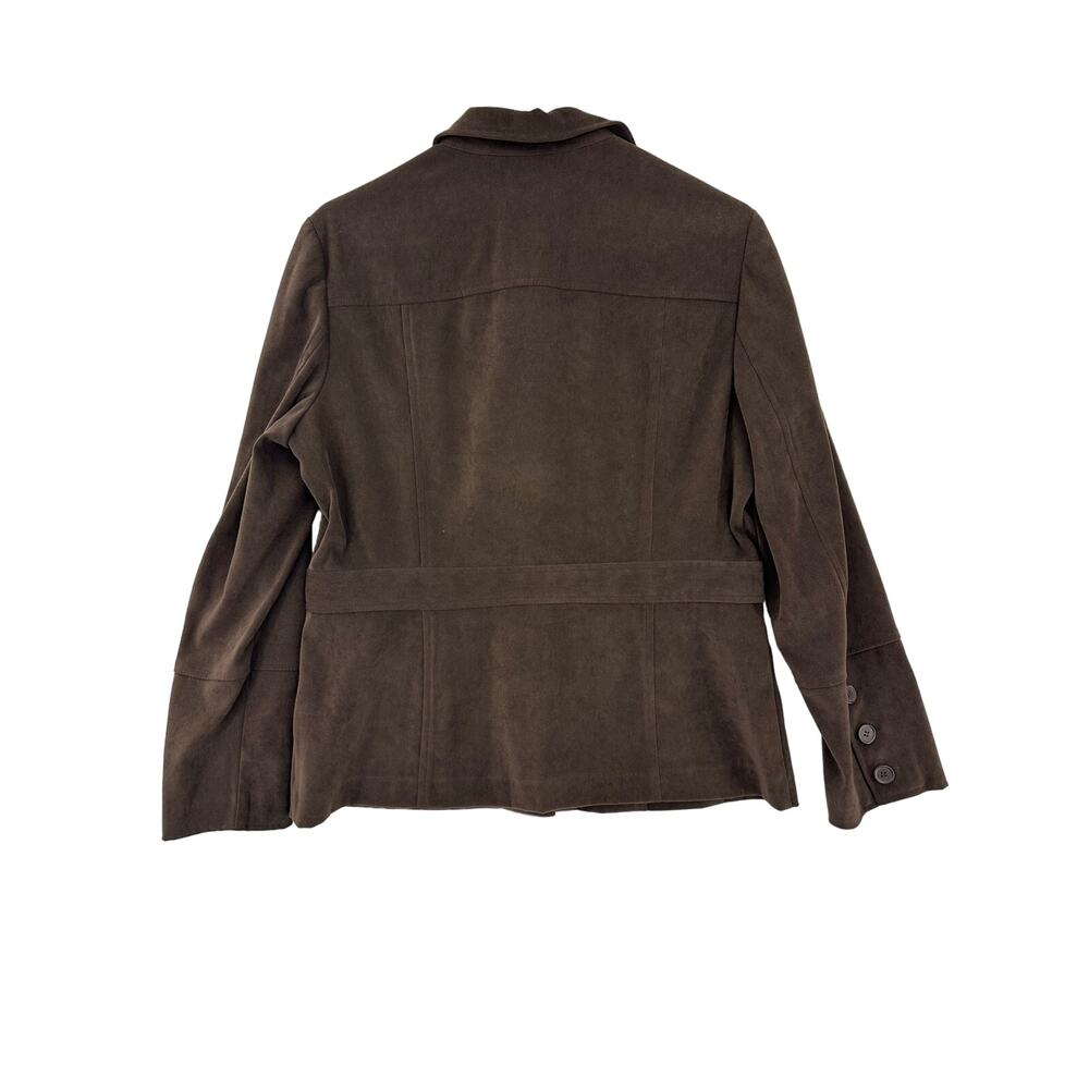 Norton Studio Petite Size 12P Faux Suede Jacket, Brown, Preowned - Picture 2 of 9